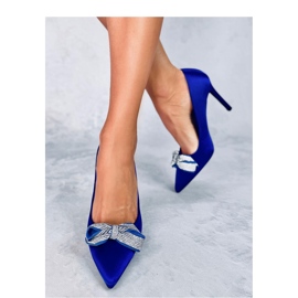 Trini Salto alto cetim azul com laço - Inello 2 Trini Salto alto cetim azul com laço - Inello 2