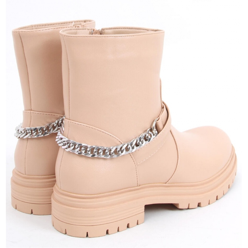 Cindy Nude Ankle boot com corrente - Inello bege 1