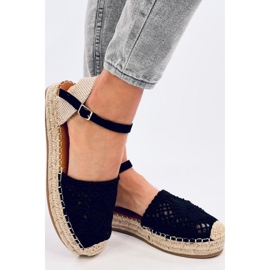 Premat Sandália espadrille preta com recortes - Inello preto 1
