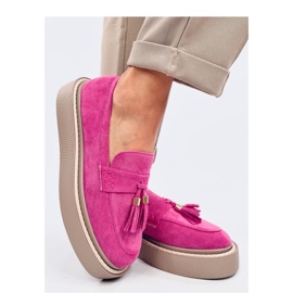 Trinity Mocassim plataforma fúcsia com franjas - Inello rosa 1