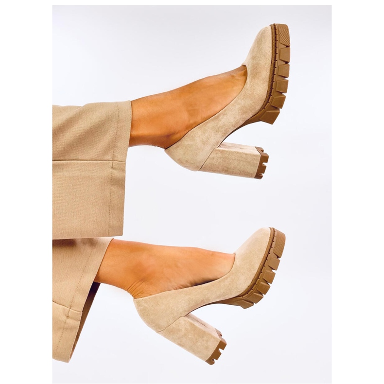 Angela Khaki Sapatos de salto alto e plataforma - Inello verde 2