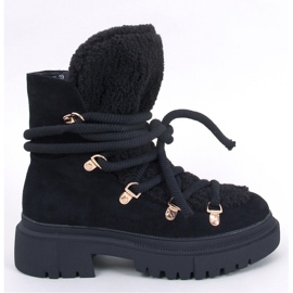 Shea Bota de neve em pele de carneiro preta - Inello preto 1