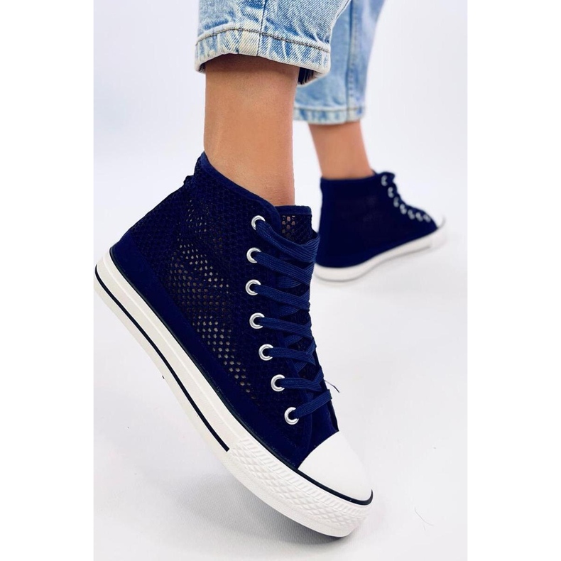 Tênis cano alto vazado Mousse Navy - Inello 1