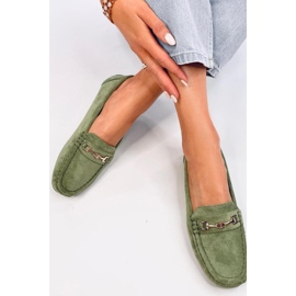Mocassins femininos de camurça Sourd L.GREEN - Inello verde 1