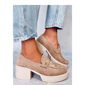 Coniff Mocassim de salto alto cáqui - Inello bege 1