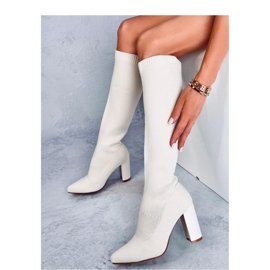 Elisha Bota elástica de salto alto bege - Inello 2