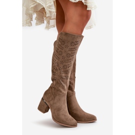 Step in style Botas Modelo Vinceza 16443 Bege Escuro - Entre com estilo 1