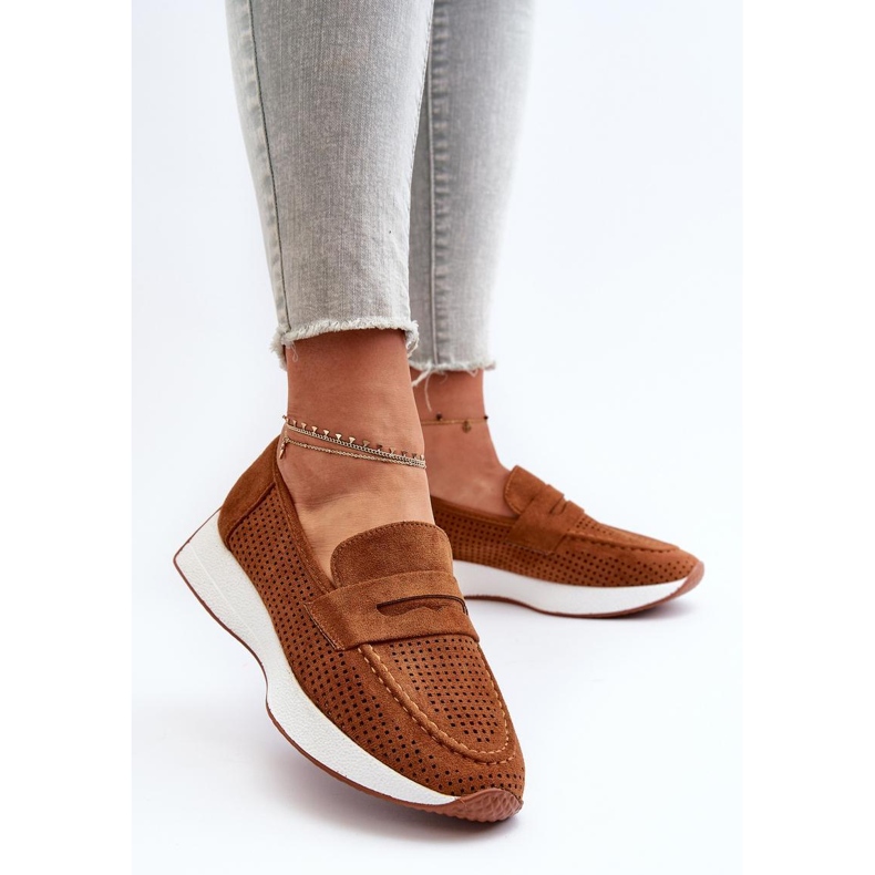 Step in style Mocassins Modelo Inesqua 22-325 Camel – Entre com estilo castanho 1