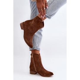 Step in style Botas Modelo Zazoo 3329 Camurça Marrom - Entre com estilo 2