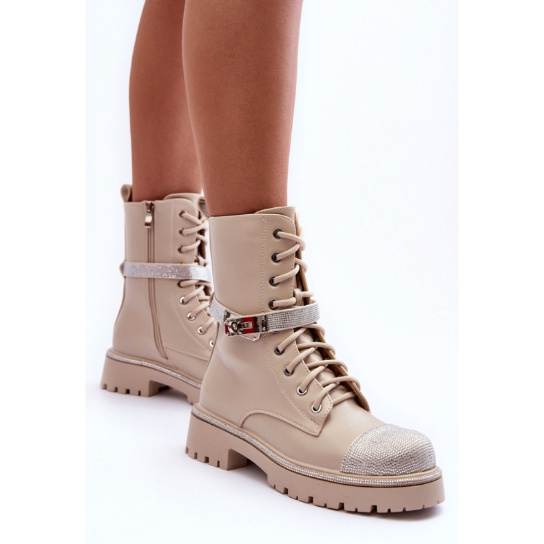 Step in style Botas de trabalho modelo Totah 52022 Bege - Entre com estilo 2