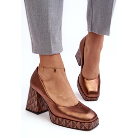Step in style Scarpin Modelo Laura Messi 259/819-821 Cobre - Entre com estilo castanho 1