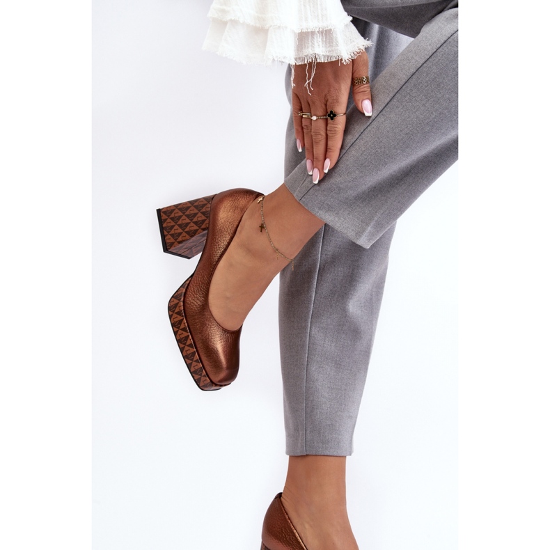 Step in style Scarpin Modelo Laura Messi 259/819-821 Cobre - Entre com estilo marrom 2