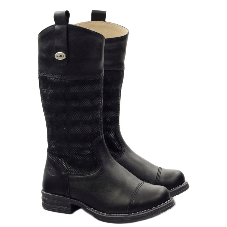 Ren But Botas femininas de couro 322 3d preto Ren, mas 4