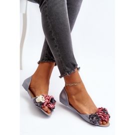 Step in style Sapatos de bailarina Modelo Junikla CK298P Cinza - Entre com estilo 1