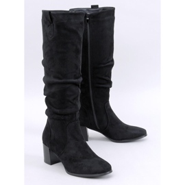 Pinsoni Botas pretas com babados preto 1