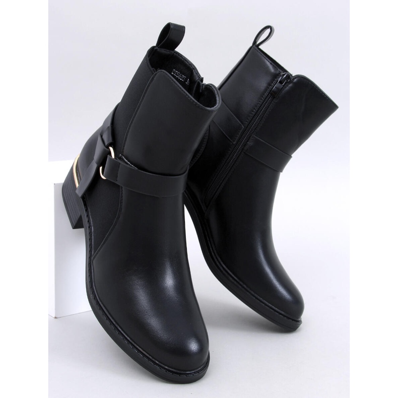 Botas Chelsea de flor integral femininas Averill Black preto 1