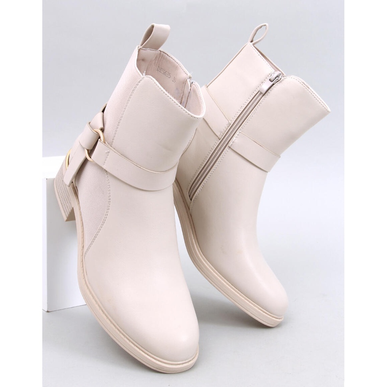 Botas Chelsea de flor integral Averill Beige femininas bege 1