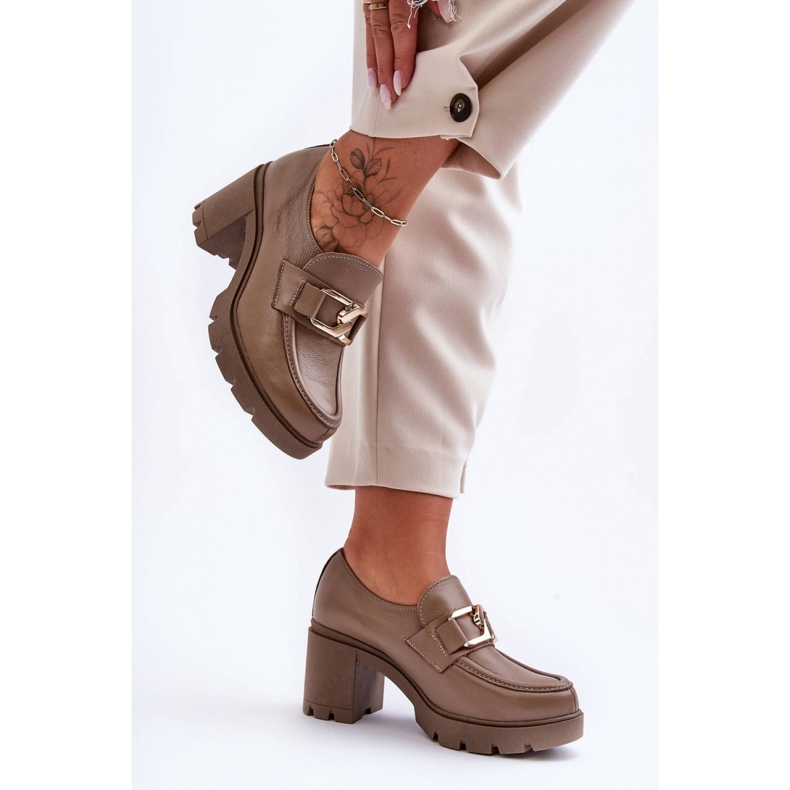 Step in style Sapatos Modelo Harmell 20097 Couro Bege Escuro - Entre com estilo 1 Step in style Sapatos Modelo Harmell 20097 Couro Bege Escuro - Entre com estilo 1