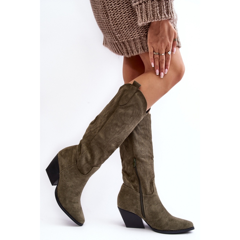 Step in style Botas Modelo Sloana WZ688-12 Camurça Verde - Entre com estilo 2