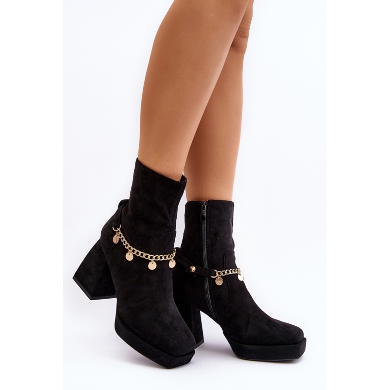 Botas de mulher com corrente Preto 1