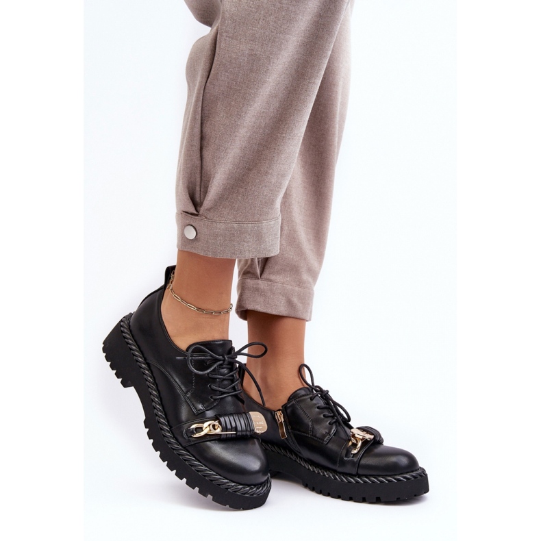 S.Barski Sapatos plataforma pretos femininos 1