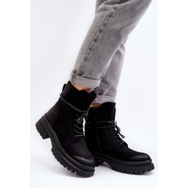 Botins femininos pretos com sola grossa 1