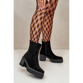 Botins femininos pretos de salto alto 1