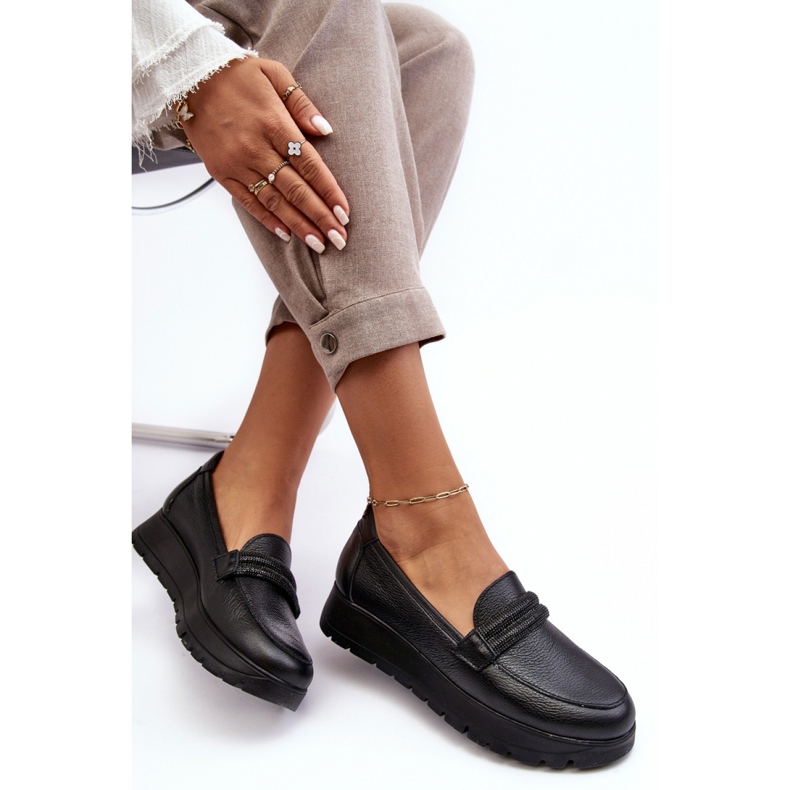 Sapatos slip-on femininos Lemar Black preto 1