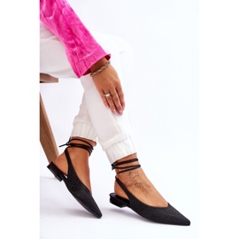 Sapatilhas femininas com salto aberto Preto 1