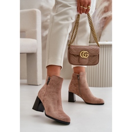 Botins femininos castanhos bege 1