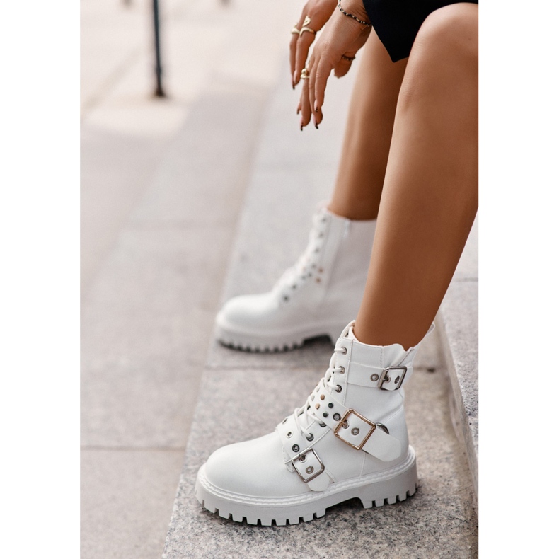 Sacolas femininas com fivelas brancas branco 2