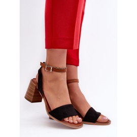 Sandálias femininas de salto alto pretas preto 1