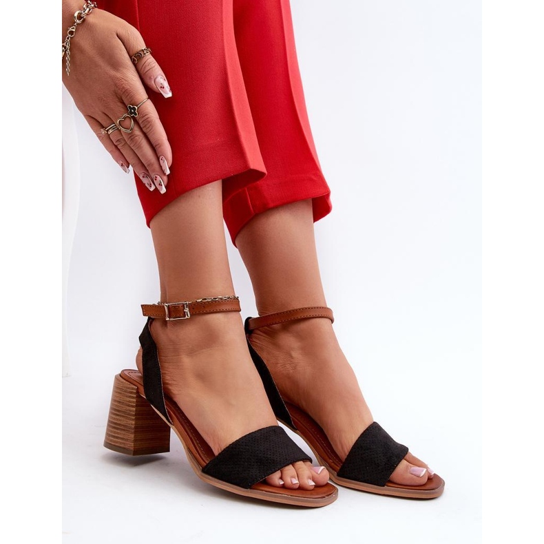 Sandálias femininas de salto alto pretas preto 2