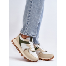 Calçados esportivos femininos na plataforma Bege/Verde 1