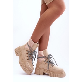 FB3 Botins femininos em camurça bege 2