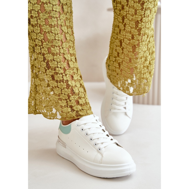Tênis plataforma feminino Branco/Verde 1
