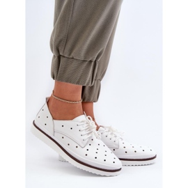 S.Barski Sapatos de couro femininos brancos 1