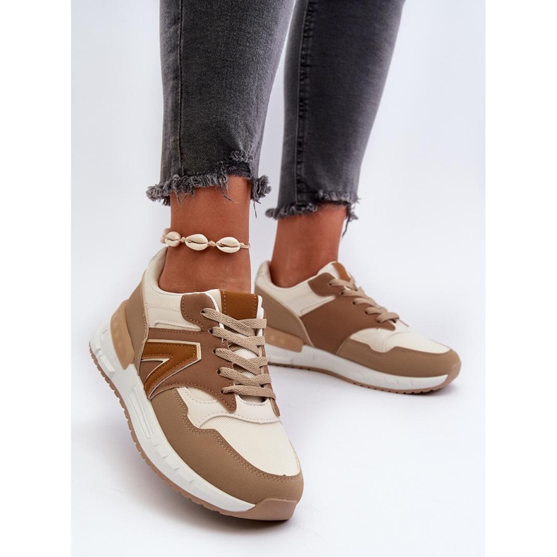 Calçado desportivo com plataforma castanha castanho 1 Calçado desportivo com plataforma castanha castanho 1