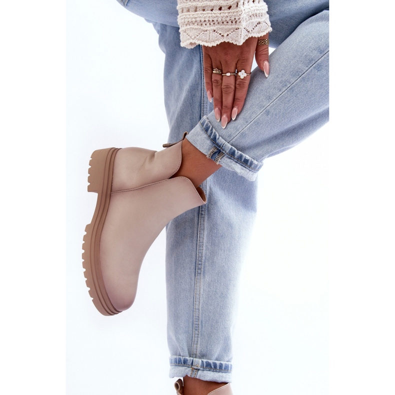 Botins plataforma femininos bege 2