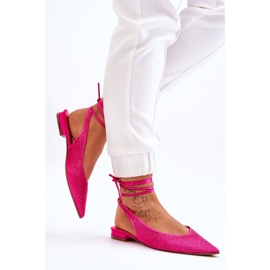 Sapatilhas amarradas com strass fúcsia rosa 2