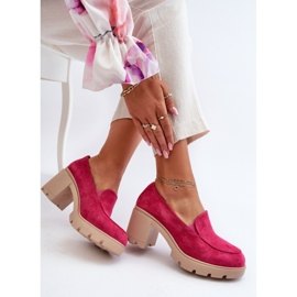 Sapatos femininos com salto alto e plataforma Fúcsia rosa 1