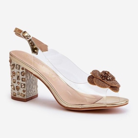 Step in style Sandálias Modelo S.Barski MR38-356 Douradas - Entre com estilo amarelo 2