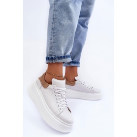 Lemar Calçado Esportivo Em Plataforma Enorme Branco/Cappuccino 2