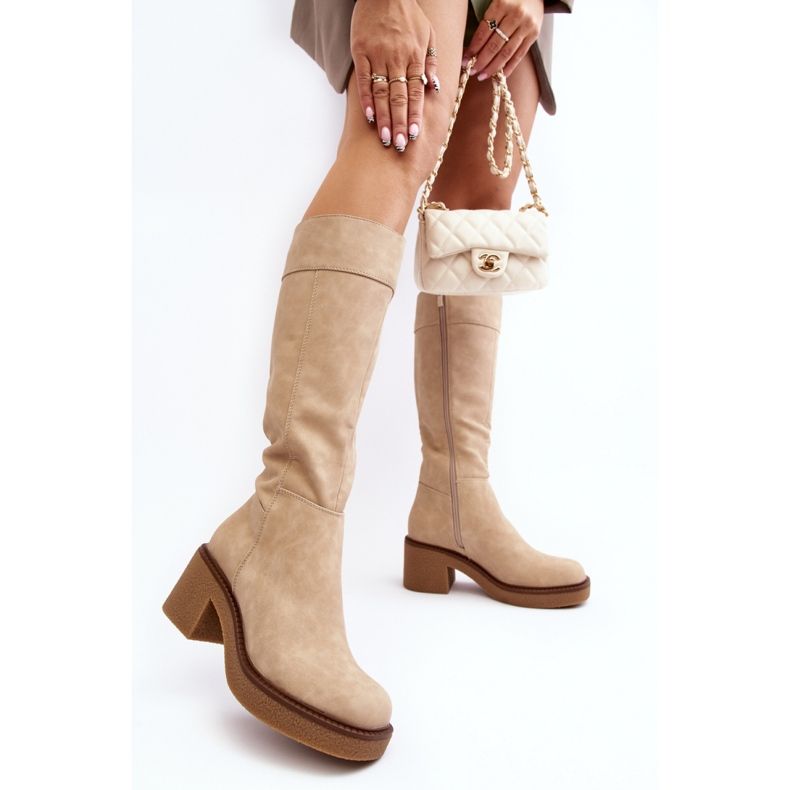 Step in style Botas Modelo Calvisa KZ930 Bege - Entre com estilo 1