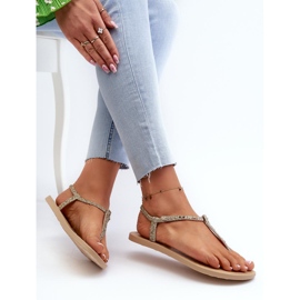 Sandálias femininas com glitter Ipanema Gold dourado 2