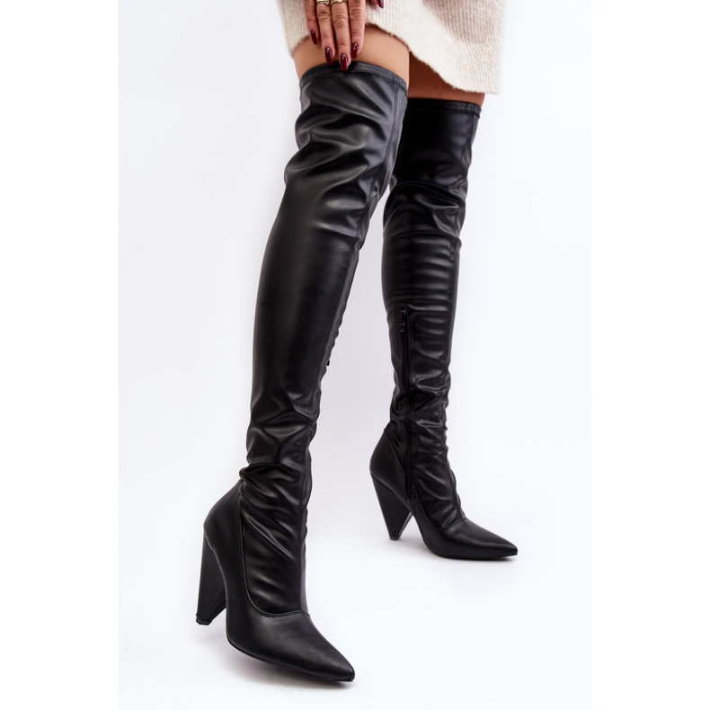 Botas acima do joelho de salto alto Preto 1 Botas acima do joelho de salto alto Preto 1