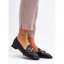 Mocassins femininos com decoração preta preto 1