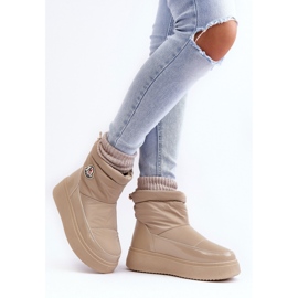 Botas femininas de neve com plataforma bege 1 Botas femininas de neve com plataforma bege 1