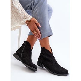S.Barski Botas femininas pretas de salto baixo preto 1
