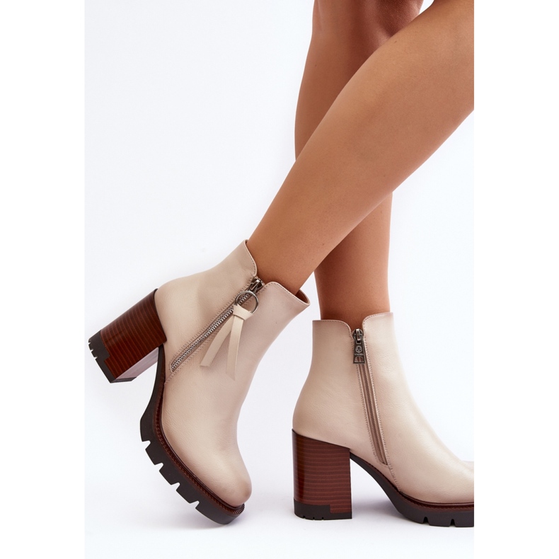 Step in style Botas Modelo Brittney 58103 Bege - Entre com estilo 2